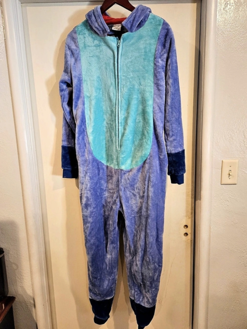 Stitch Hooded One-Piece Pajamas Adult Small